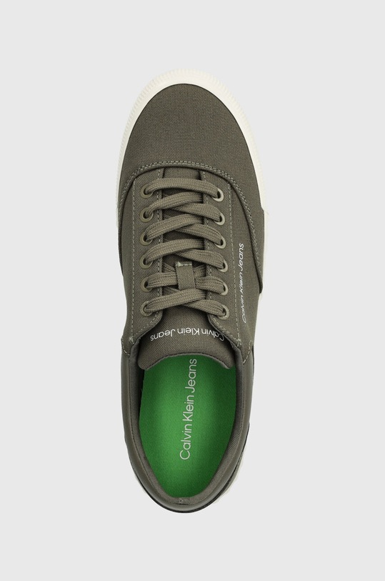 Tenisky Calvin Klein Jeans SKATER VULC LOW LACEUP MIX IN DC zelená YM0YM00903