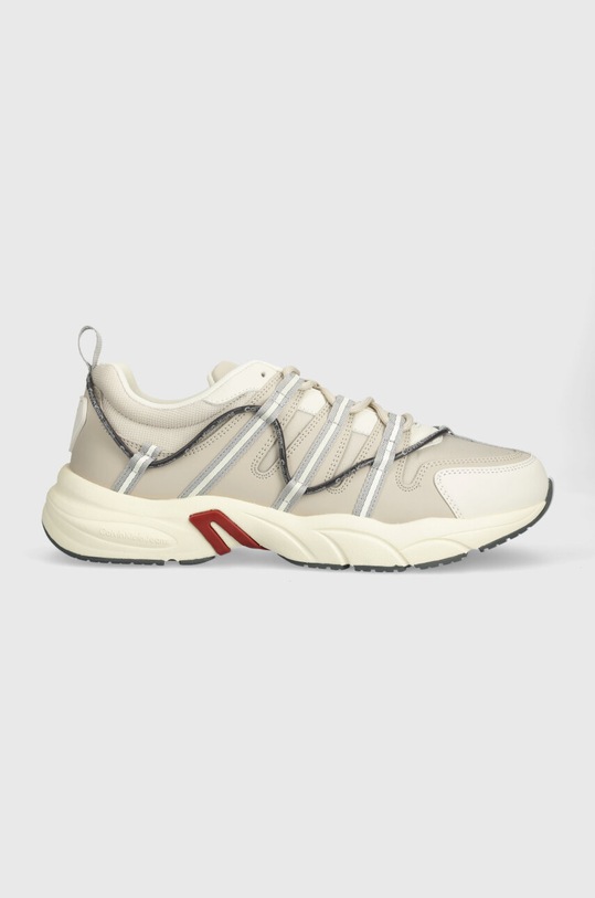 Calvin Klein Jeans sneakersy RETRO TENNIS LOW LACEUP MIX DIF tekstylny beżowy YM0YM00918