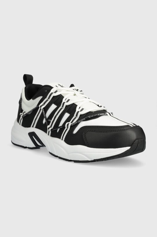 Calvin Klein Jeans sneakersy RETRO TENNIS LOW LACEUP MIX DIF YM0YM00918 czarny SS24
