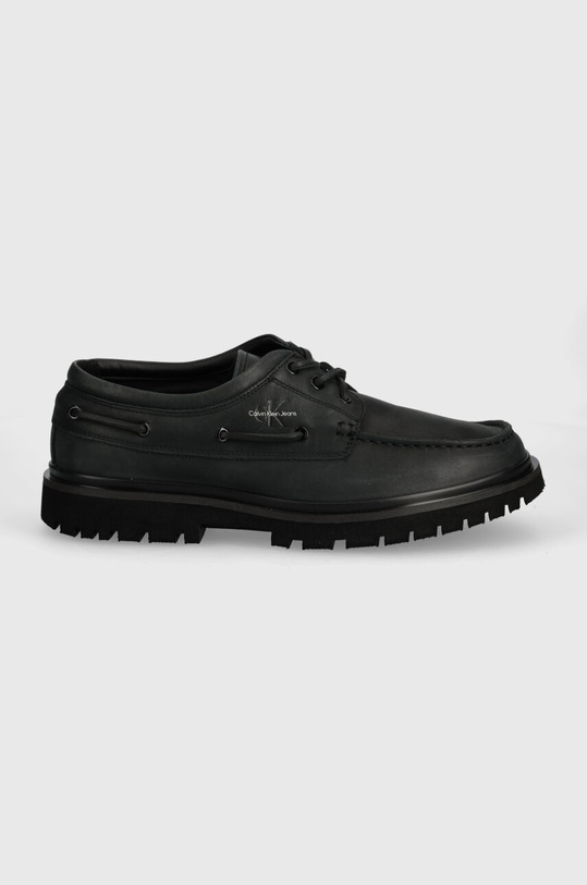 Calvin Klein Jeans mocasini de piele HYBRID BOAT SHOE SLIPON LH BTW YM0YM00937 negru SS24