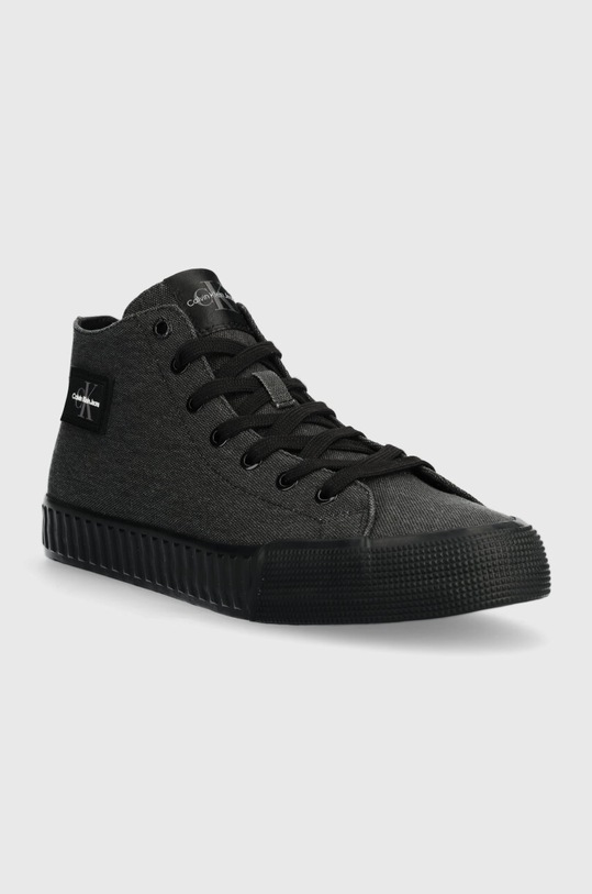 Πάνινα παπούτσια Calvin Klein Jeans SKATER VULC MID LACEUP CS ML DIF YM0YM01023 μαύρο SS24