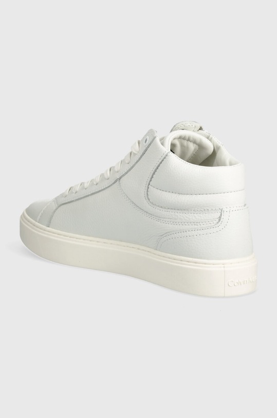 Obuv Kožené tenisky Calvin Klein HIGH TOP LACE UP W/ZIP HM0HM01476 biela