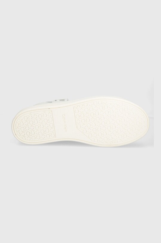 Calvin Klein sneakersy skórzane HIGH TOP LACE UP W/ZIP HM0HM01476 biały