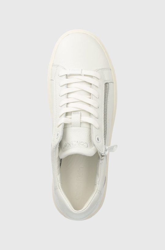 Δερμάτινα αθλητικά παπούτσια Calvin Klein LOW TOP LACE UP W/ZIP λευκό HM0HM01475