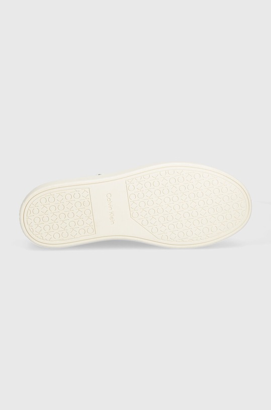 Δερμάτινα αθλητικά παπούτσια Calvin Klein LOW TOP LACE UP W/ZIP HM0HM01475 λευκό