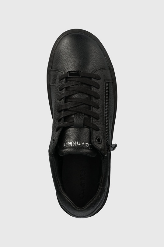 Δερμάτινα αθλητικά παπούτσια Calvin Klein LOW TOP LACE UP W/ZIP μαύρο HM0HM01475