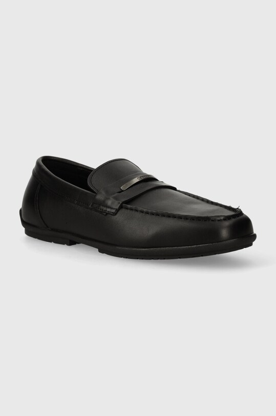 Calvin Klein mocasini de piele DRIVING SHOE METAL BAR piele negru HM0HM01473