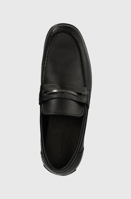 Kožené mokasíny Calvin Klein DRIVING SHOE METAL BAR čierna HM0HM01473