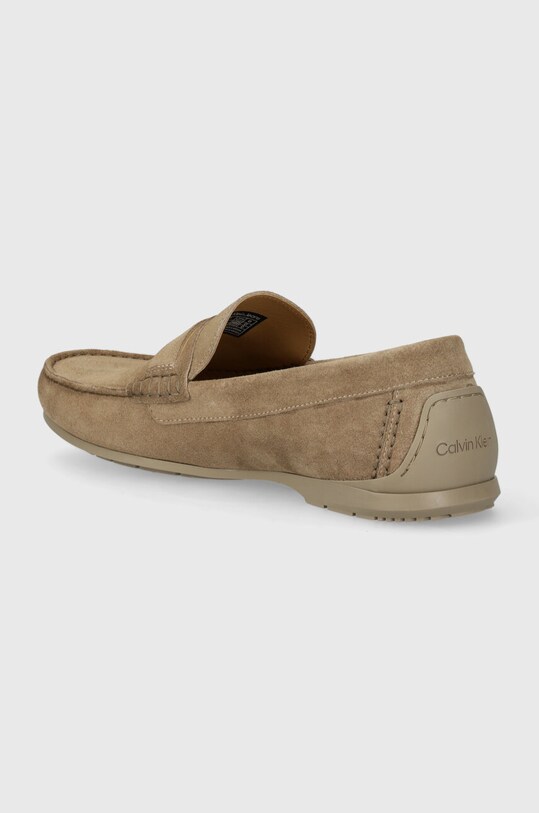 Cipők Calvin Klein velúr mokaszin DRIVING SHOE BOLD LOGO HM0HM01448 bézs