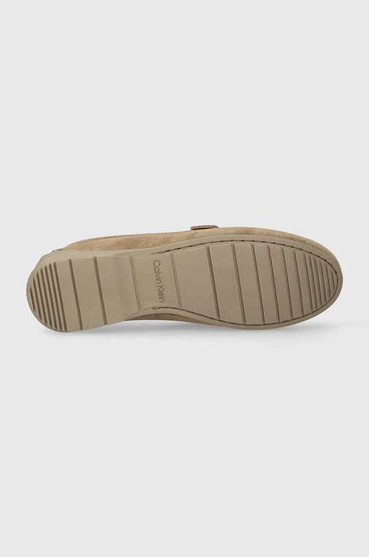 Calvin Klein velúr mokaszin DRIVING SHOE BOLD LOGO HM0HM01448 bézs