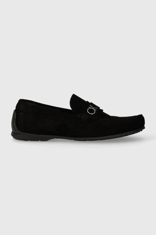 Μοκασίνια σουέτ Calvin Klein DRIVING SHOE BOLD LOGO HM0HM01448 μαύρο SS24