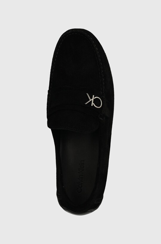 Calvin Klein mokasyny zamszowe DRIVING SHOE BOLD LOGO czarny HM0HM01448