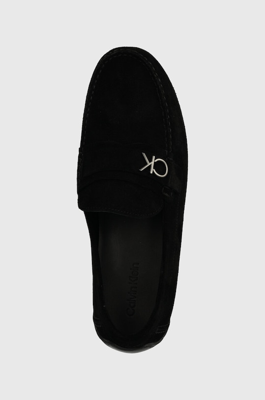 Μοκασίνια σουέτ Calvin Klein DRIVING SHOE BOLD LOGO μαύρο HM0HM01448