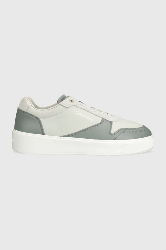 Calvin Klein sneakersy skórzane LOW TOP LACE UP BSKT Planet friendly szary HM0HM01402