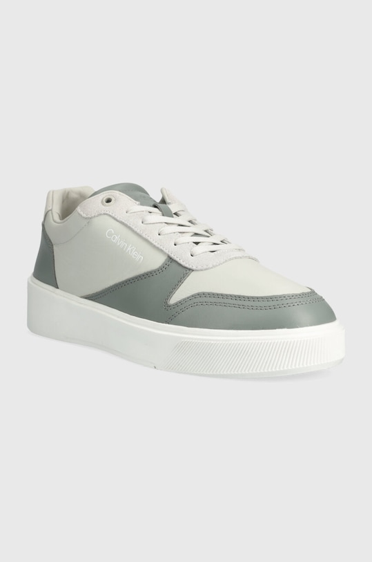 Δερμάτινα αθλητικά παπούτσια Calvin Klein LOW TOP LACE UP BSKT HM0HM01402 γκρί SS24