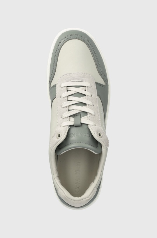 Δερμάτινα αθλητικά παπούτσια Calvin Klein LOW TOP LACE UP BSKT γκρί HM0HM01402