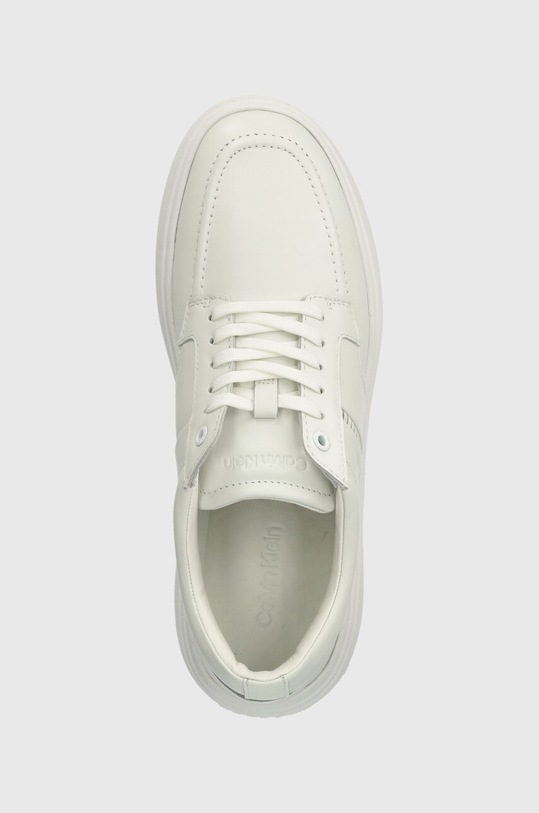 Calvin Klein sneakersy skórzane LOW TOP LACE UP TAILOR biały HM0HM01379