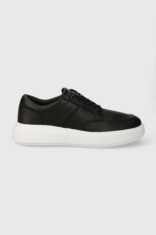 Кожаные кроссовки Calvin Klein LOW TOP LACE UP TAILOR Planet friendly чёрный HM0HM01379
