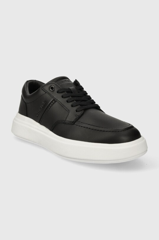 Calvin Klein sneakersy skórzane LOW TOP LACE UP TAILOR HM0HM01379 czarny SS24