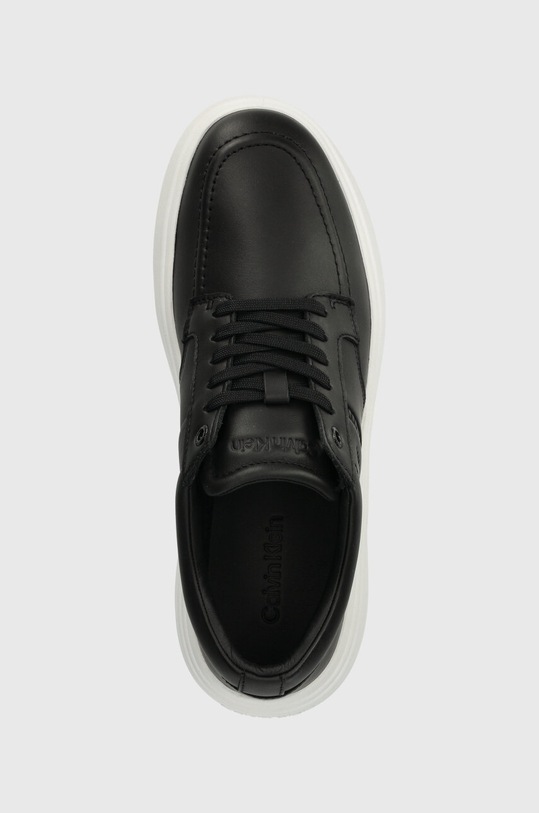 Calvin Klein sneakersy skórzane LOW TOP LACE UP TAILOR czarny HM0HM01379