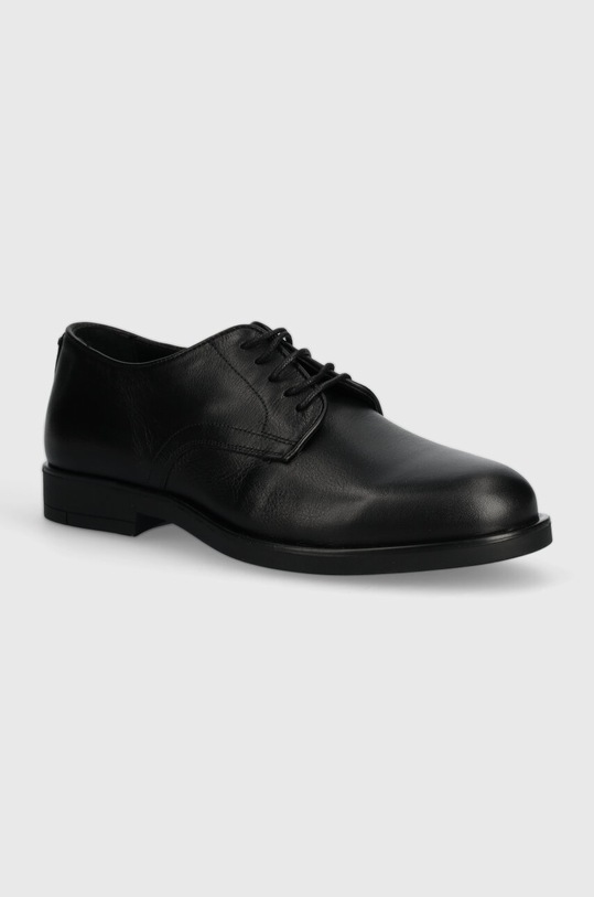 Δερμάτινα κλειστά παπούτσια Calvin Klein DERBY λείο δέρμα μαύρο HM0HM01246