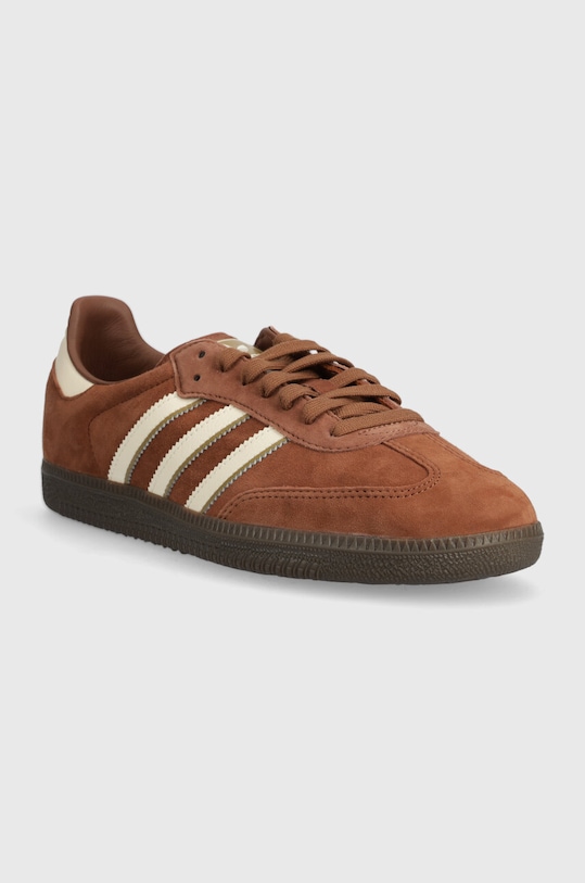 Σουέτ αθλητικά παπούτσια adidas Originals Samba OG IG1357 καφέ SS24