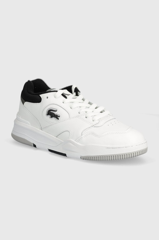 Lacoste sneakersy skórzane Lineshot Contrasted Collar Leather tekstylny biały 47SMA0061