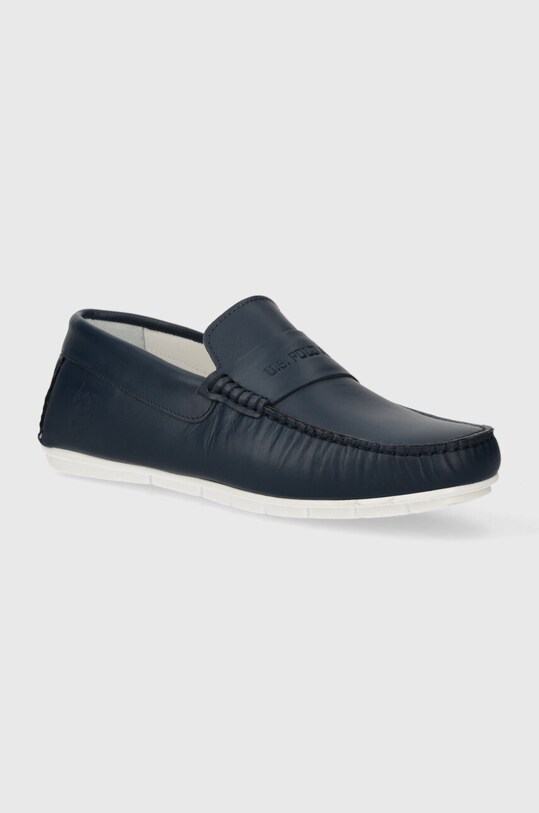 Шкіряні мокасини U.S. Polo Assn. RIVER лицьова шкіра темно-синій RIVER003M.4L1