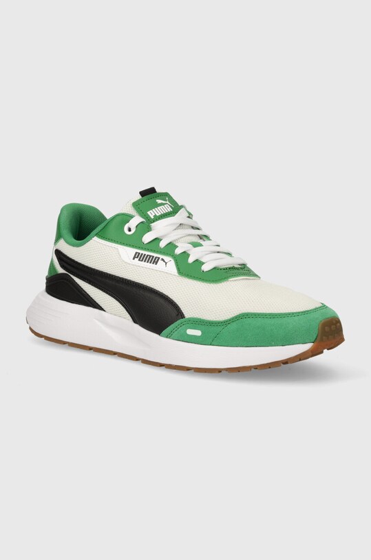 Puma sneakers Runtamed Plus imitatie de piele intoarsa verde 391250