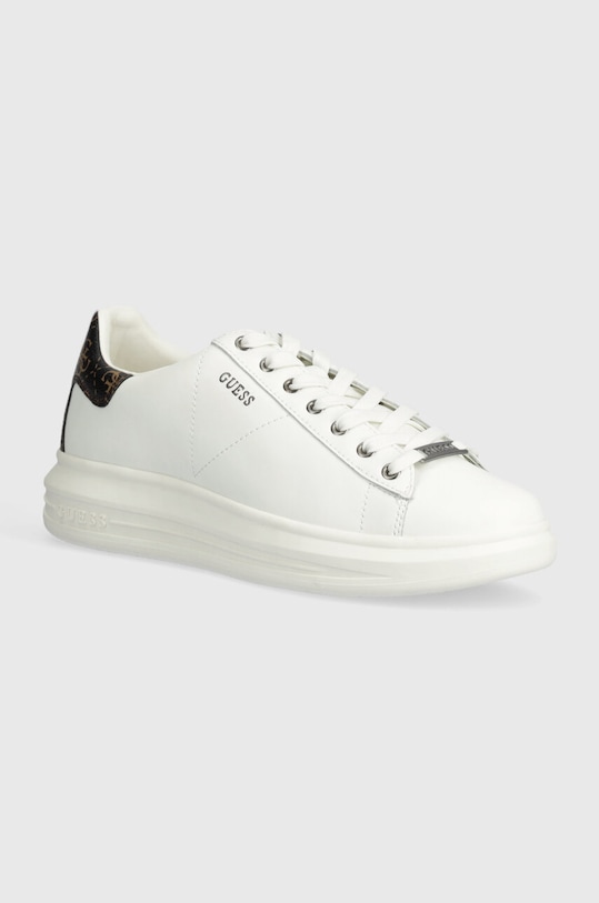 Sneakers boty Guess VIBO potažená kůže bílá FM8VIB.FAP12.WBROC
