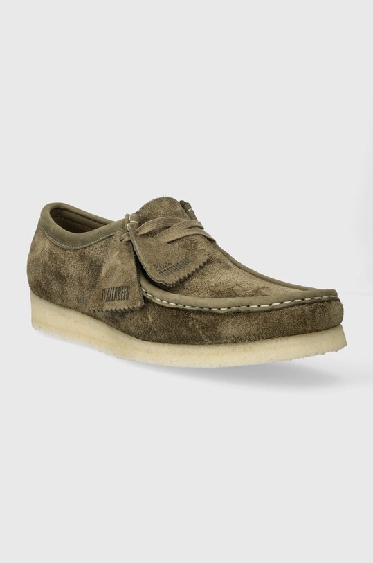 Замшеві туфлі Clarks Originals Wallabee 26175710 зелений SS24