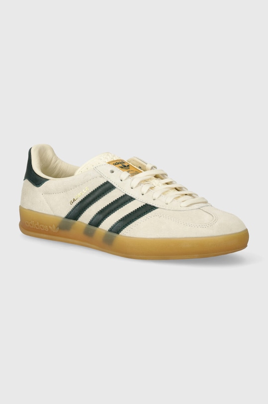 adidas Gazelle Indoor Cream White / Collegiate Green / Gum pelle scamosciata beige IH7502
