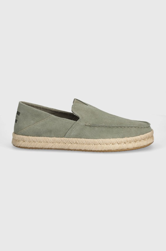 Semišové espadrilky Toms Alonso Loafer Rope 10020874 zelená SS24