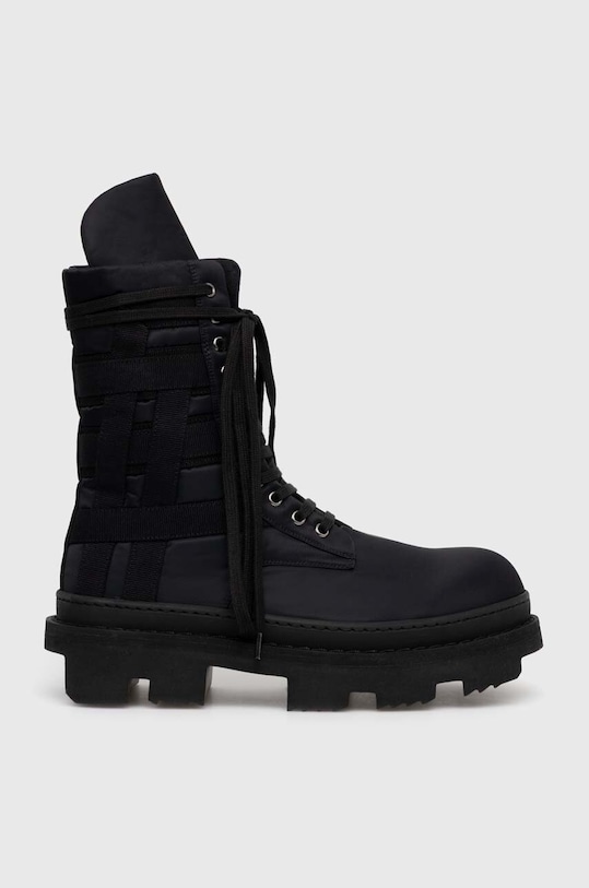 Rick Owens shoes Woven Padded Boots Army Megatooth Ankle Boot textile black DU01D1851.BRER1.999