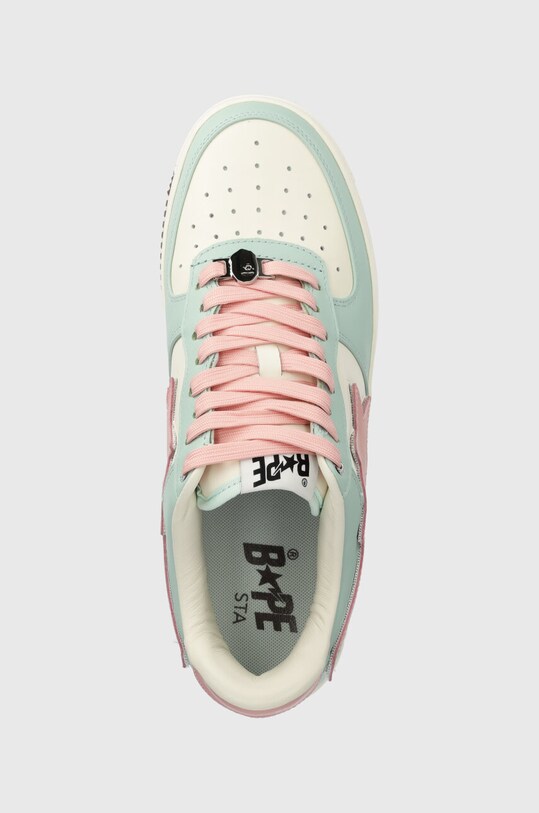 Кожаные кроссовки A Bathing Ape Bape Sta #4 M1 бирюзовый 1J30191011