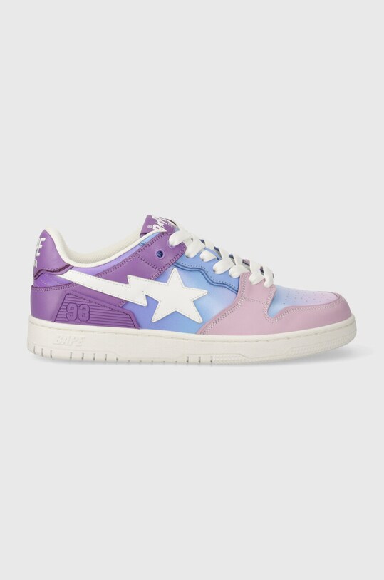 Kožne tenisice A Bathing Ape Bape Sk8 Sta #1 M1 1J30191023 ljubičasta SS24