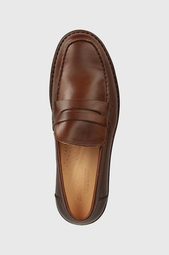 Kožne mokasinke Astorflex Mokaflex Rubber smeđa MOKAFLEX.RUBBER.710.405