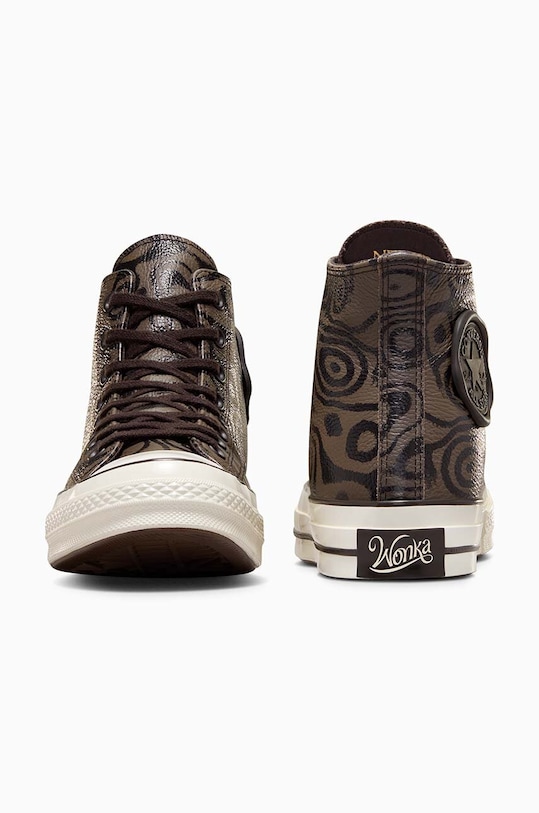 Încălțăminte Converse tenisi de piele Converse x Wonka Chuck 70 Chocolate Swirl A08151C maro