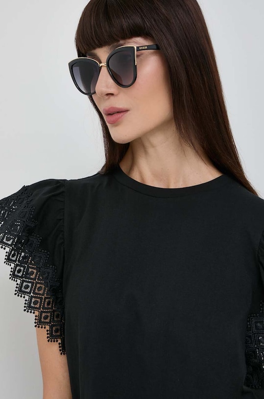 Guess okulary przeciwsłoneczne kocie oczy czarny GF0313.01B