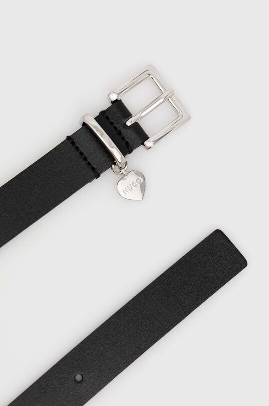Шкіряний ремінь HUGO 50503444 чорний AW24