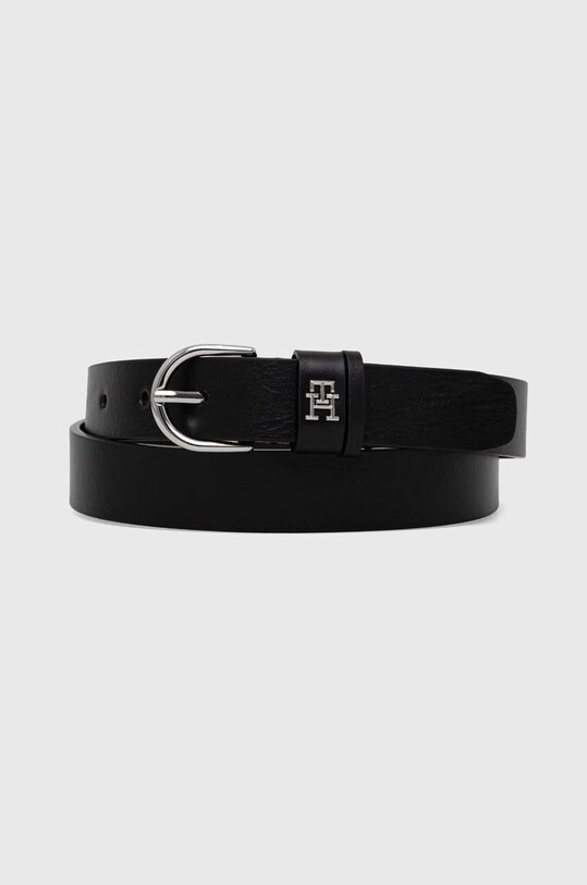 Kožni remen Tommy Hilfiger Planet friendly crna AW0AW15766