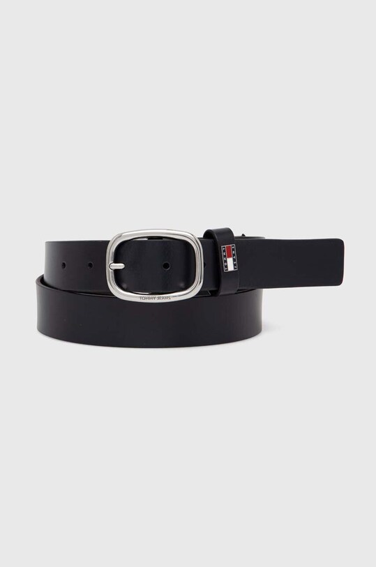 Δερμάτινη ζώνη Tommy Jeans σκούρο μπλε AW0AW15836