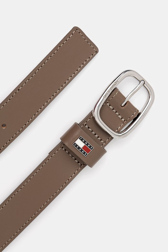 Tommy Jeans pasek damski skórzany AW0AW15836 brązowy SS26