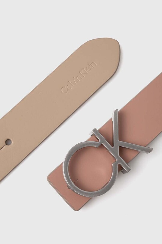 Akcesoria Calvin Klein pasek skórzany dwustronny K60K608781 beżowy