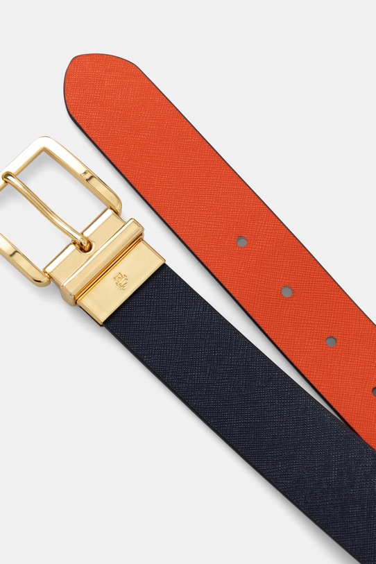 Akcesoria Lauren Ralph Lauren pasek skórzany 412883696 granatowy