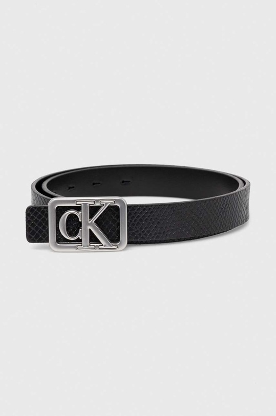 Pásek Calvin Klein Jeans imitace kůže černá K60K611487