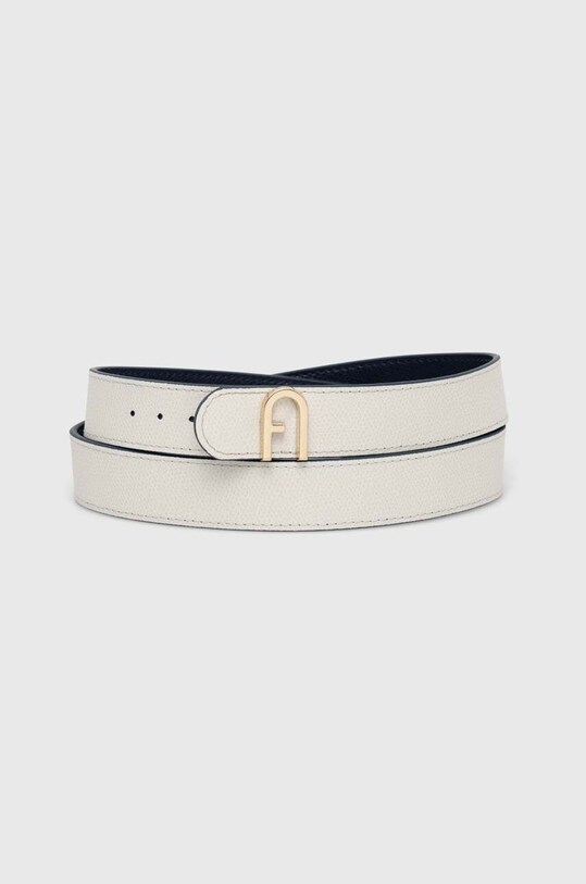 Furla pasek skórzany dwustronny Flow beżowy WC00049.ARE000.2735S