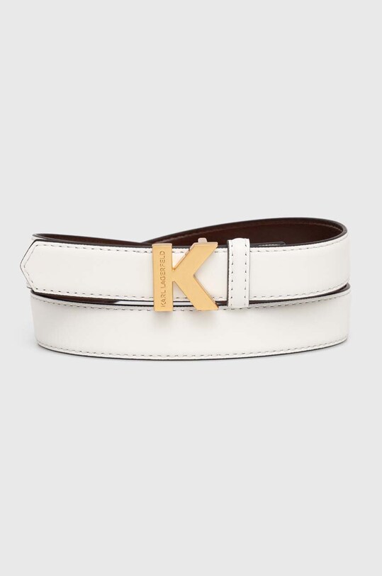 Karl Lagerfeld pasek skórzany Planet friendly biały 240W3104