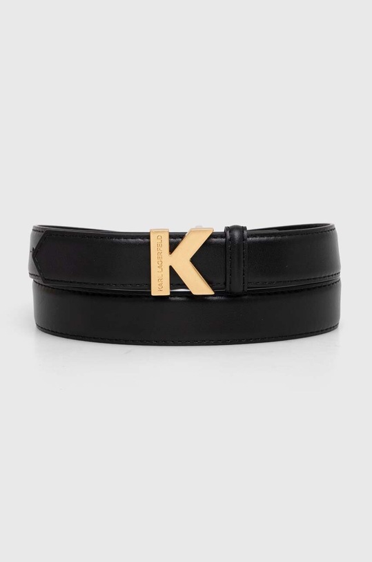 Karl Lagerfeld pasek skórzany Planet friendly czarny 240W3104