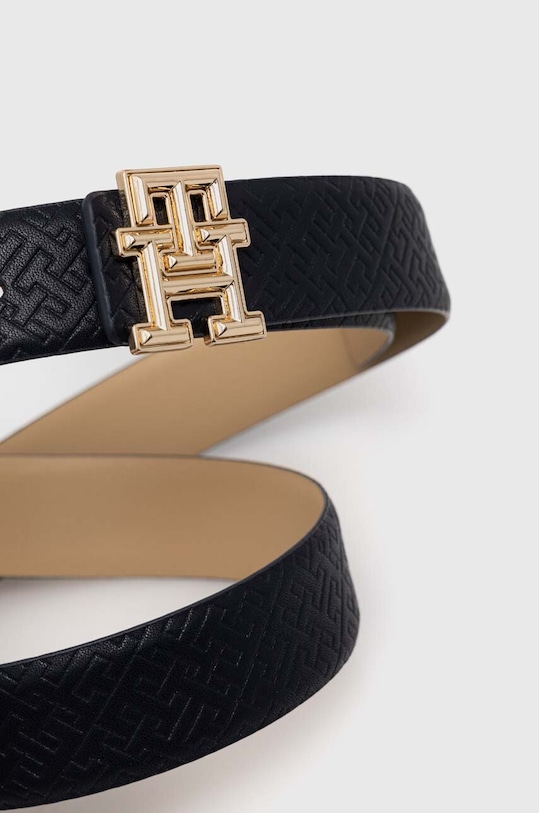 Kožený opasok Tommy Hilfiger AW0AW16019 tmavomodrá SS24